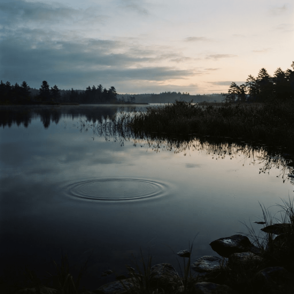 A still lake at first light